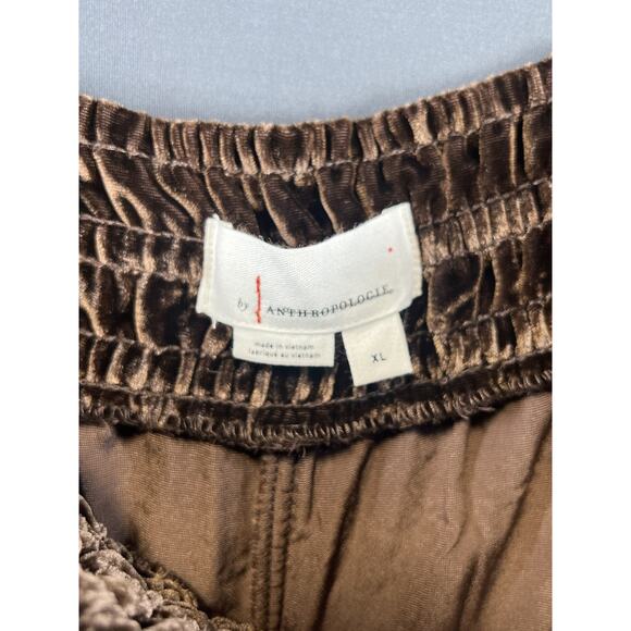 New Anthropologie The Somerset Pants Velvet Size X-Large Brown Wide Leg Pants - Picture 8 of 9